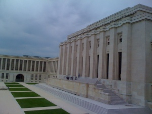 Palais des Nations - the main UN building in Geneva where Syrian peace talks currently are taking place. 
